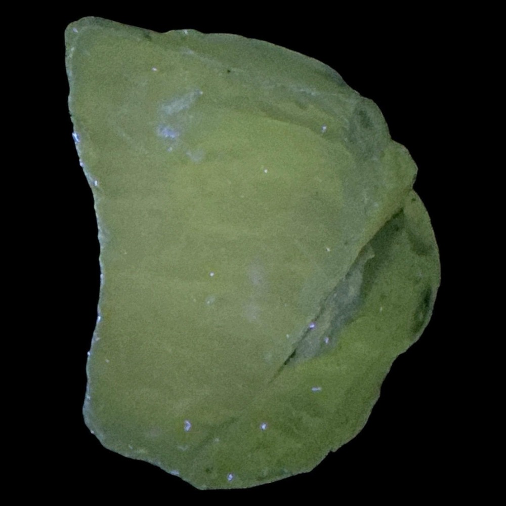 Army Green Translucent Art Glass‎ Cullet Glowing Manganese Slag Glass #6GX48
